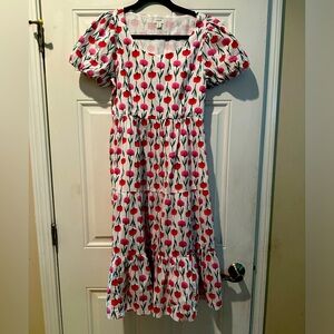 J. Crew Floral Maxi Dress - Red and Pink